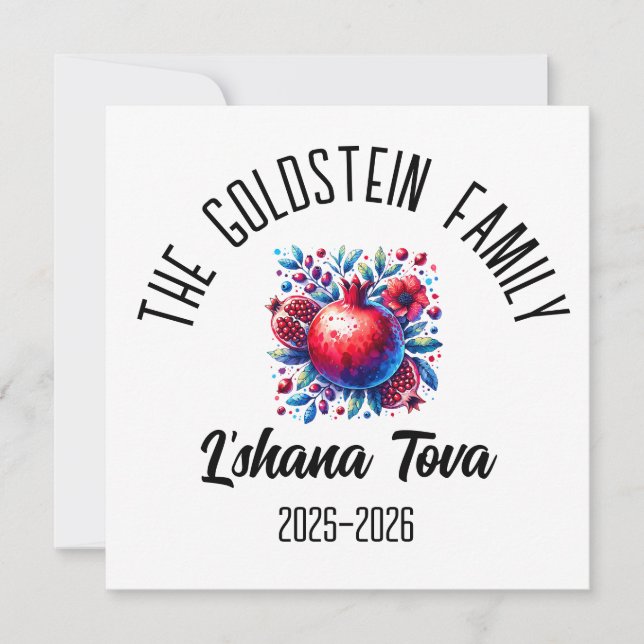 Rosh Hashanah Jewish New Year Personalised Name  Holiday Card (Front)