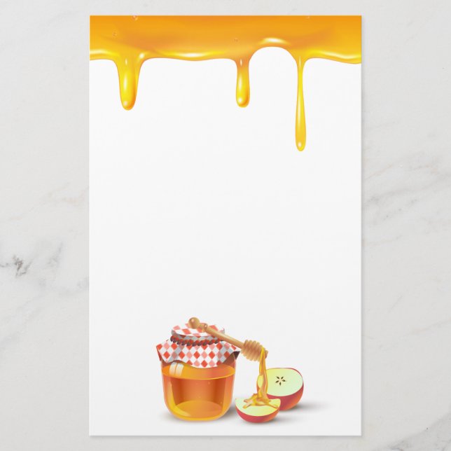 Rosh Hashanah Jewish New Year Sweet Honey drops Stationery (Front)