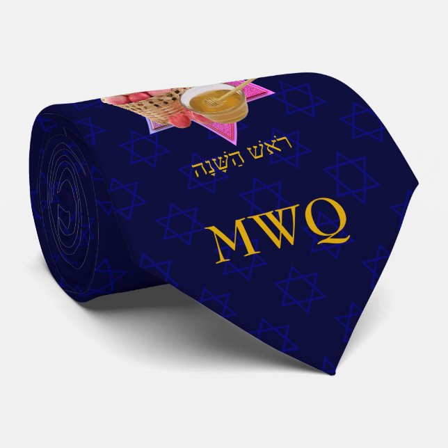 ROSH HASHANAH Monogram Tie (Rolled)