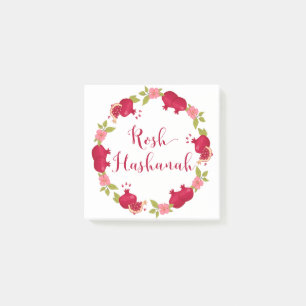 Rosh Hashanah New Year Pomegranate Flower Wreath Post-it Notes