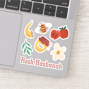 Rosh Hashanah Playful Painted Traditional Symbols