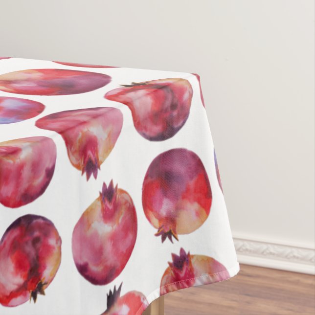 Rosh Hashanah Pomegranates  Jewish Fall Decor Tablecloth (In Situ)