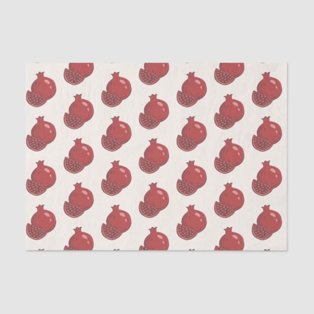 Rosh Hashanah Red Pomegranates Grunge Style Tissue Paper (Front)