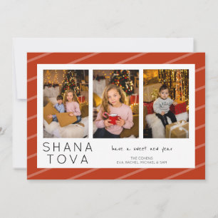 Rosh Hashanah Shana Tova 3 Photo Collage Holiday Card