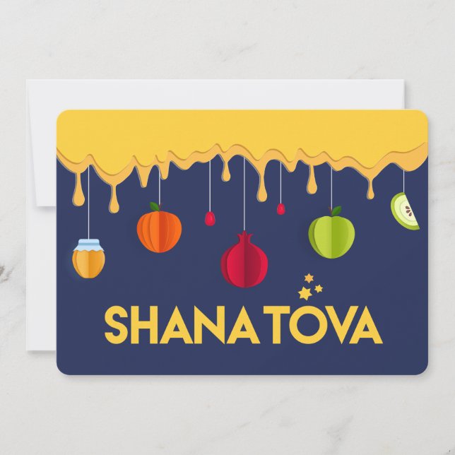 Rosh Hashanah SHANA TOVA Jewish New Year Holiday Card (Front)