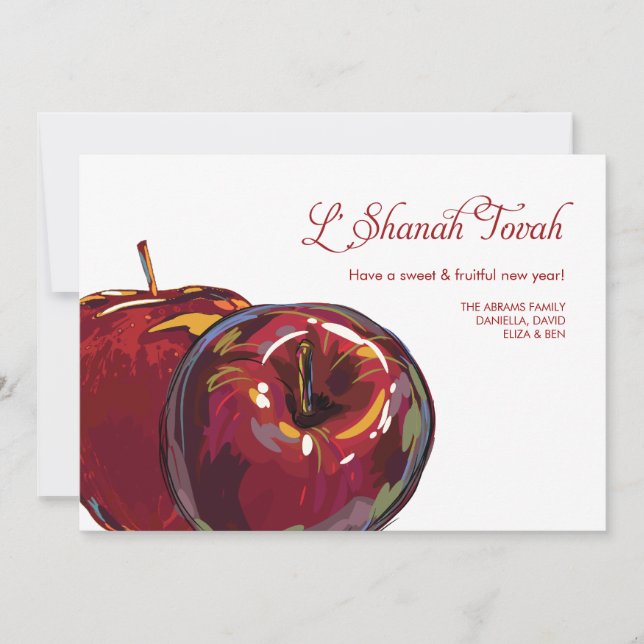 Rosh Hashanah Sweet Apples Flat Card (Front)