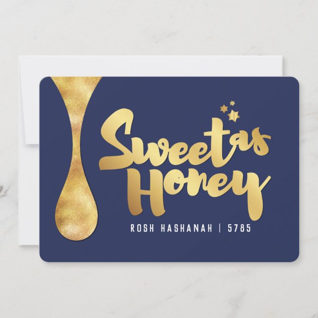 Rosh Hashanah Sweet as Honey Holiday Card (Front)