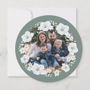 Rosh Hashanah White Apple Blossom Photo Holiday Card