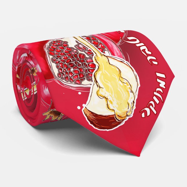 Rosh Hashannah - A Happy, Sweet New Year Tie (Rolled)