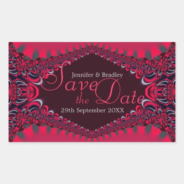 Rosiana Royal Lace Save the Date Sticker (Front)