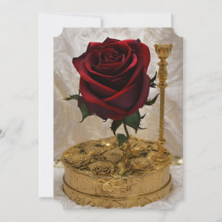 Rosicrucian Blood Rose Gold Secret Holiday Card