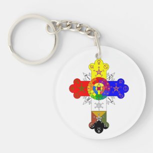 Rosicrucian Rose Cross Lamen Keychain