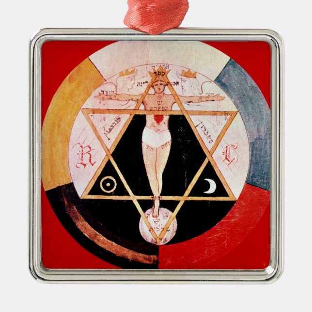 Rosicrucian symbol of the Hermetic Order Metal Tree Decoration (Front)