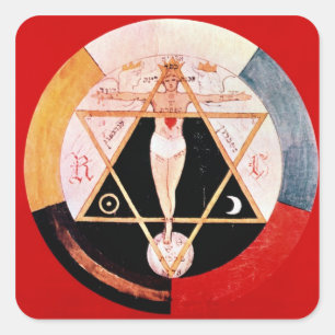 Rosicrucian symbol of the Hermetic Order Square Sticker