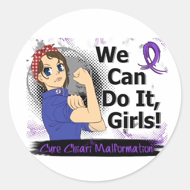 Rosie Anime WCDI Chiari Malformation Classic Round Sticker (Front)
