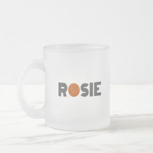 Rosie Basketball Frosted Glass Coffee Mug