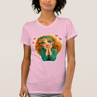 Rosie Max Cartoon Girl T-Shirt – Cute Orange Curly