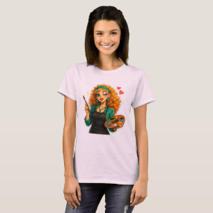 Rosie Max Cartoon Girl T-Shirt – Cute Orange Curly