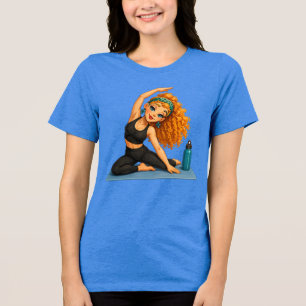Rosie Max Cartoon Girl T-Shirt – Cute Orange Curly Tri-Blend Shirt