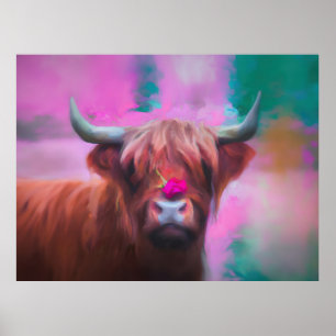 "Rosie of the Highlands" – Highland Cow Portrait Poster