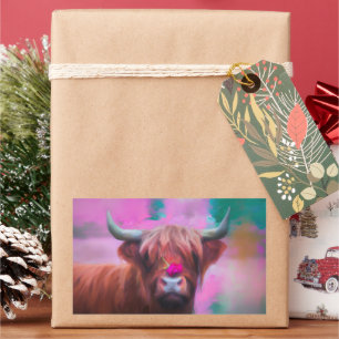 "Rosie of the Highlands" – Highland Cow Portrait Rectangular Sticker