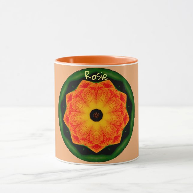 ROSIE ~ Personalized Flower Close Up Fractal ~ Mug (Center)