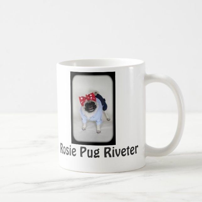 Rosie Pug Riveter Coffee Mug! Coffee Mug (Right)