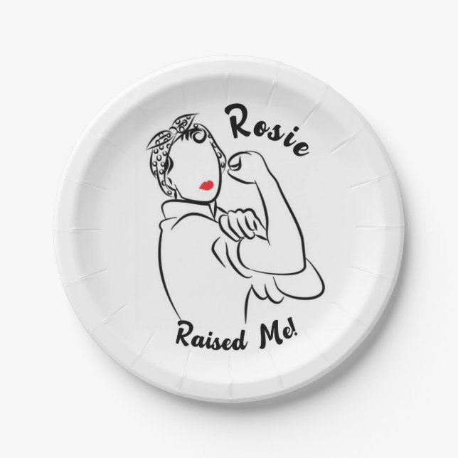 Rosie Raised Decade - Canvas Print Paper Plate (Front)