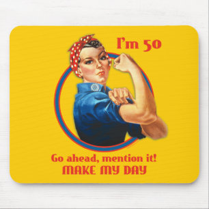 Rosie Riveter 50th Birthday Mousepad