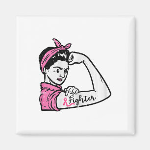 Rosie Riveter Fight Fighting Breast Cancer Awarene Magnet