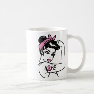 Rosie Riveter Hope Fighting Breast Cancer Awarenes Coffee Mug