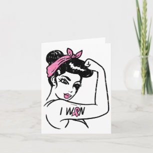 Rosie Riveter I Won Awareness Breast Cancer Surviv Card