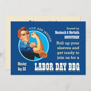 Rosie Riveter LABOR DAY BBQ Invitation