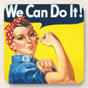 Rosie Riveter Vintage Propaganda Coaster