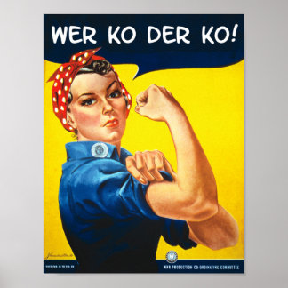 Rosie Riveter Vintage War Office Poster