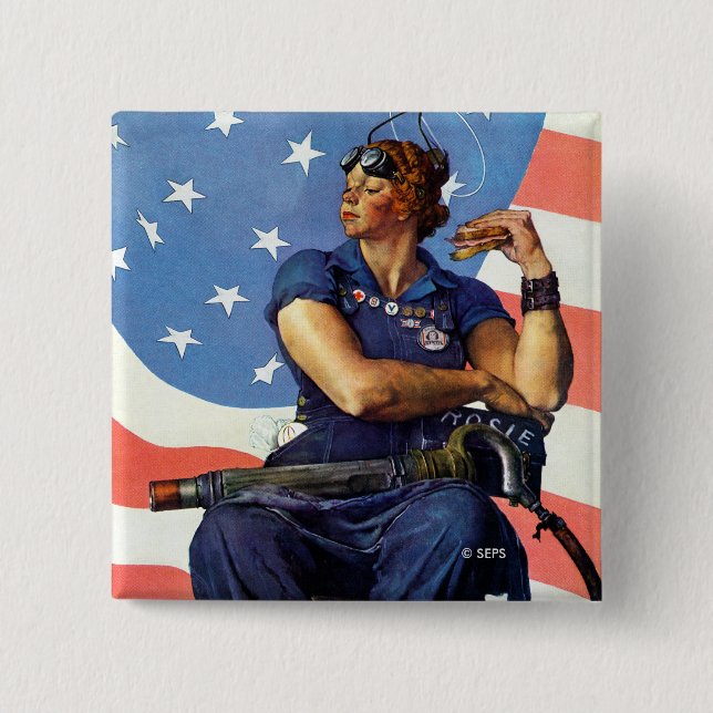 "Rosie the Riveter" 15 Cm Square Badge (Front)