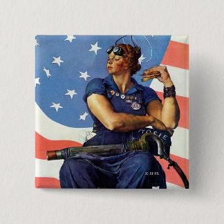 "Rosie the Riveter" 15 Cm Square Badge