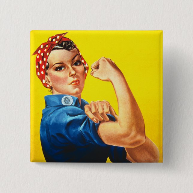 Rosie The Riveter 15 Cm Square Badge (Front)