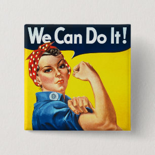 Rosie The Riveter 15 Cm Square Badge