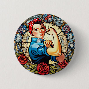 Rosie the Riveter 6 Cm Round Badge