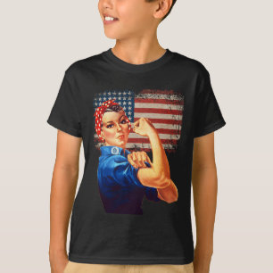 Rosie The Riveter American Flag Usa Rosie The Rive T-Shirt