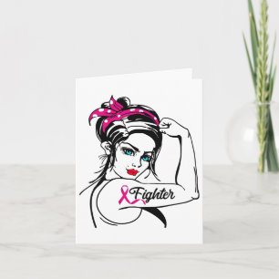 Rosie The Riveter Breast Cancer Awareness  Card