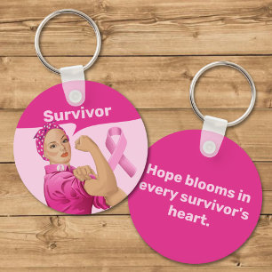 Rosie the Riveter Breast Cancer Awareness Key Ring