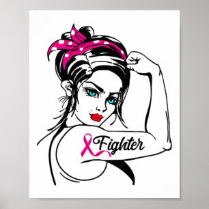 Rosie The Riveter Breast Cancer Awareness Poster