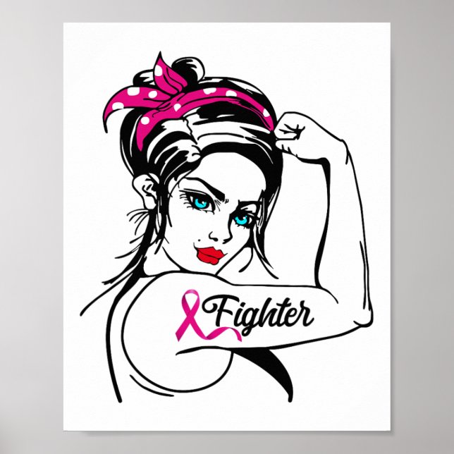 Rosie The Riveter Breast Cancer Awareness  Poster (Front)
