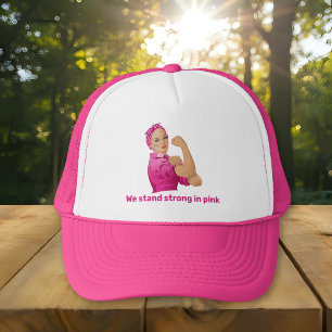 Rosie the Riveter Breast Cancer Awareness Trucker Hat