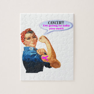 Rosie the Riveter Breast Cancer Charity T Shirt Jigsaw Puzzle