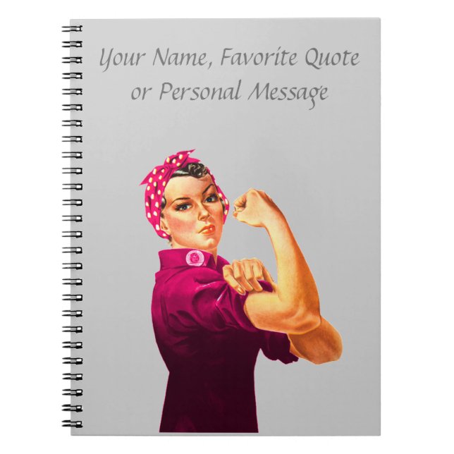 Rosie The Riveter - Cancer Pink Notebook (Front)