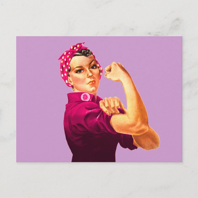 Rosie The Riveter - Cancer Pink Postcard (Front)