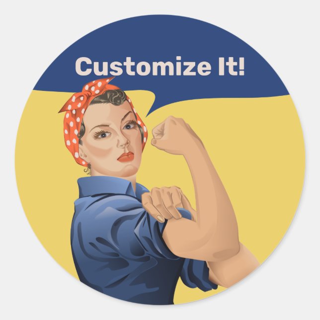 Rosie the Riveter Classic Round Sticker (Front)